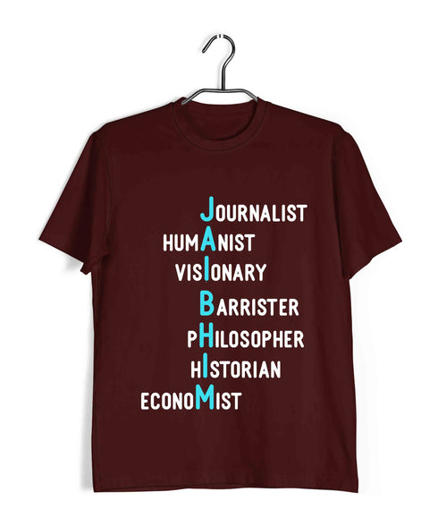 Ambedkar Jai Bhim Letter Art Politics Freedom Casual Graphic Printed T-Shirt for Men